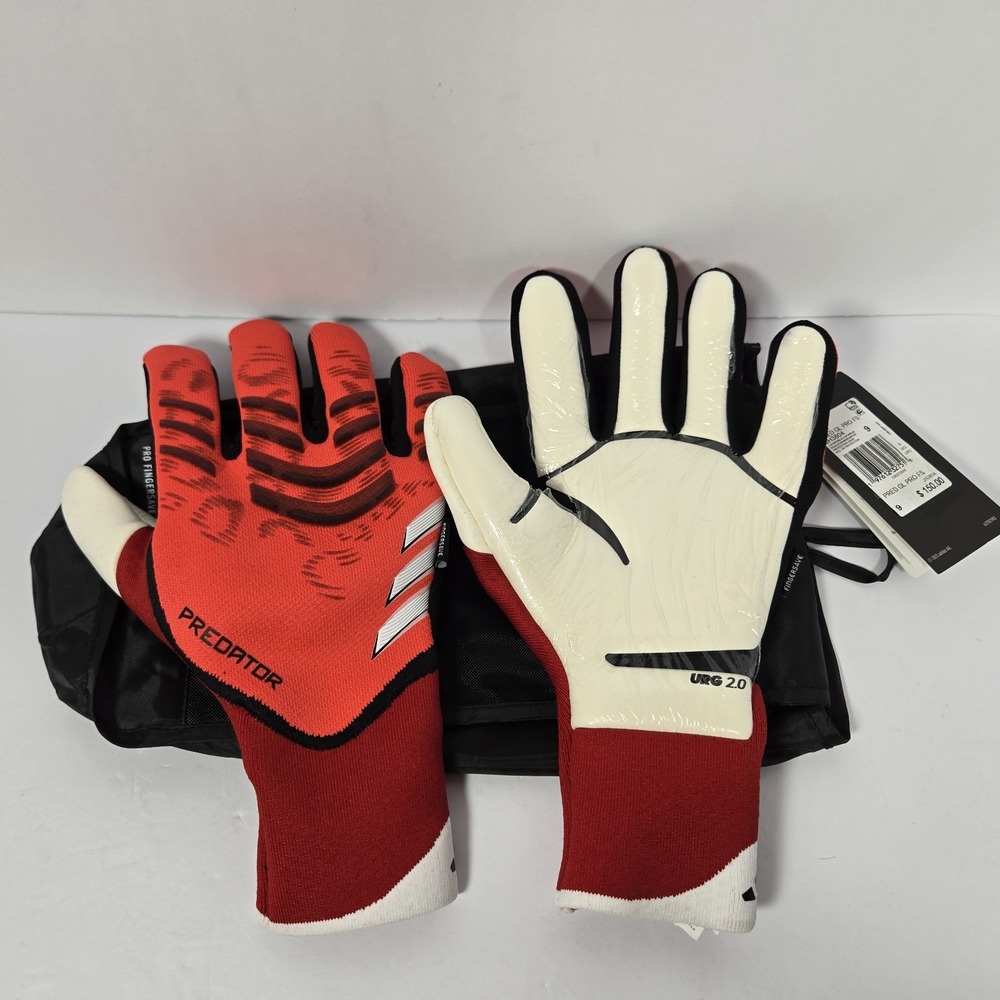 $150 Adidas Predator Pro Fingersave Goalkeeper Gloves Lucid Red Mens 9 JH3804